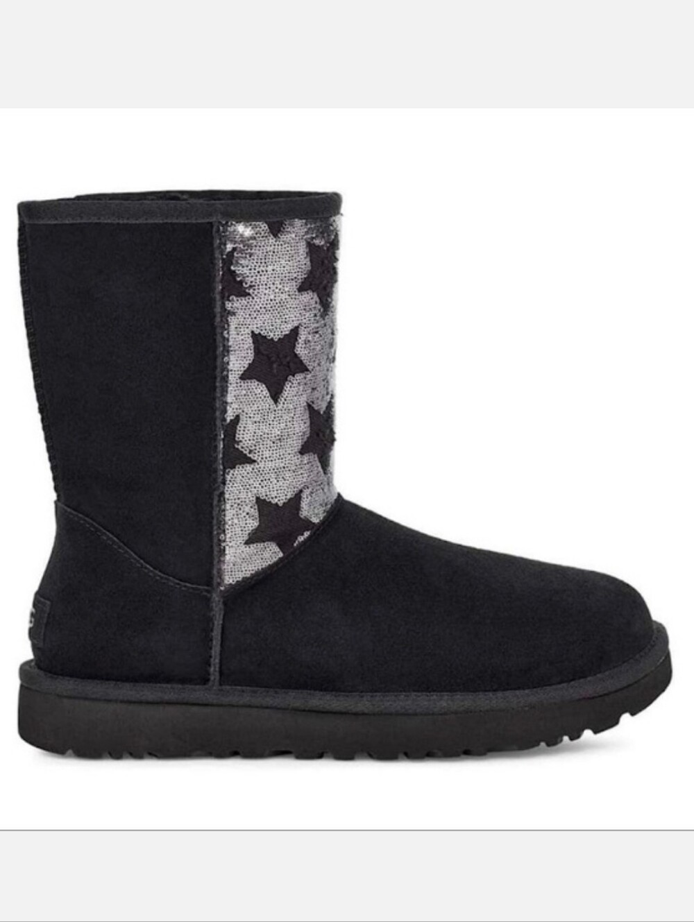 Ugg Classic Short Sequin Stars Boot Designer Suede Wool Shearling Fur #819